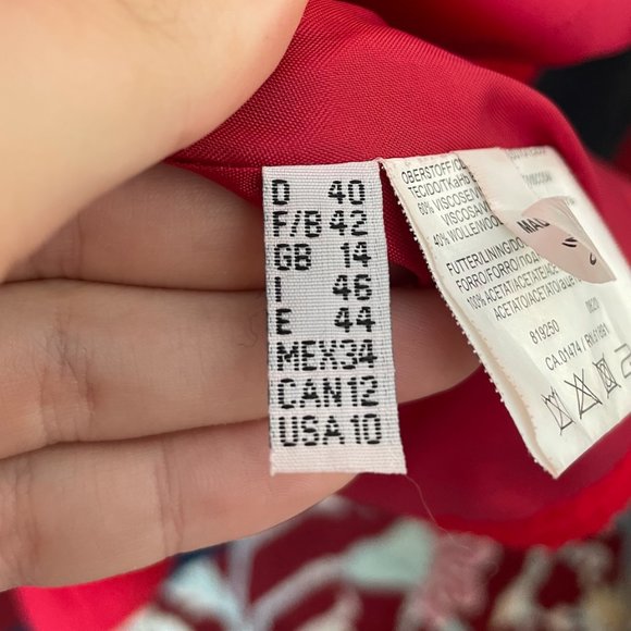 80s Vintage Red Wool Suit Skirt 2-piece set - Picture 4 of 4